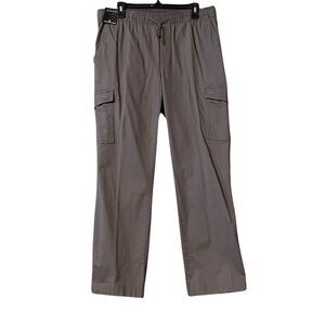 NWT Solaris Men's Drawstring Elastic Waist Cargo Pants in Medium Grey Sz. L